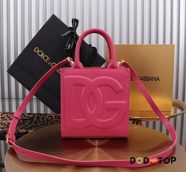 Dolce & Gabbana DG Logo Bag Mini Tote Pink Bag Size 16.5 × 17.5 × 8 cm - 1