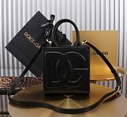 Dolce & Gabbana DG Logo Bag Mini Tote Black Bag Size 16.5 × 17.5 × 8 cm - 1