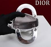 Dior Lady Diana Sheepskin Micro Silver Bag Size 12 x 10 x 5 cm - 5