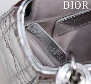 Dior Lady Diana Sheepskin Micro Silver Bag Size 12 x 10 x 5 cm - 4