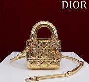 Dior Lady Diana Sheepskin Micro Gold Bag Size 12 x 10 x 5 cm - 1