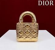 Dior Lady Diana Sheepskin Micro Gold Bag Size 12 x 10 x 5 cm - 5