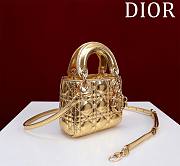 Dior Lady Diana Sheepskin Micro Gold Bag Size 12 x 10 x 5 cm - 6