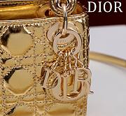 Dior Lady Diana Sheepskin Micro Gold Bag Size 12 x 10 x 5 cm - 4