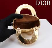 Dior Lady Diana Sheepskin Micro Gold Bag Size 12 x 10 x 5 cm - 3