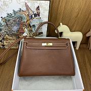 Hermes Kelly 32 cm Barenia Golden Brown Gold Buckle - 1