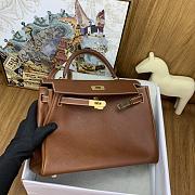 Hermes Kelly 32 cm Barenia Golden Brown Gold Buckle - 3