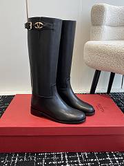 Valentino V Buckle Knight Boots Black  - 1