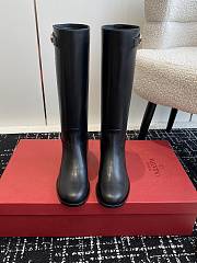 Valentino V Buckle Knight Boots Black  - 5