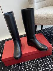 Valentino V Buckle Knight Boots Black  - 2