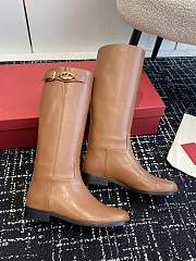 Valentino V Buckle Knight Boots Brown - 5