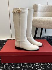 Valentino V Buckle Knight Boots White - 1