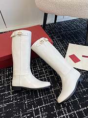 Valentino V Buckle Knight Boots White - 6