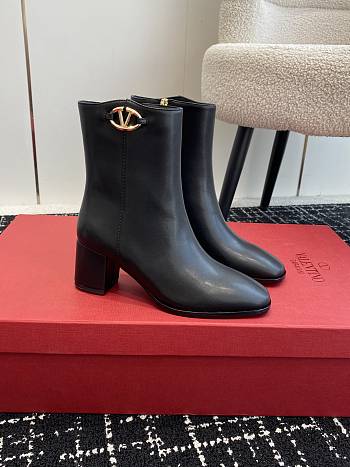 Valentino Buckle Ankle Boots Black