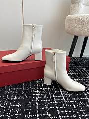 Valentino Buckle Ankle Boots White - 3