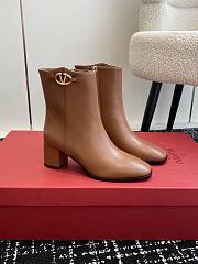 Valentino Buckle Ankle Boots Brown - 1