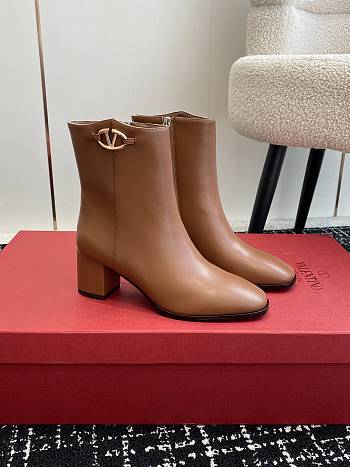 Valentino Buckle Ankle Boots Brown