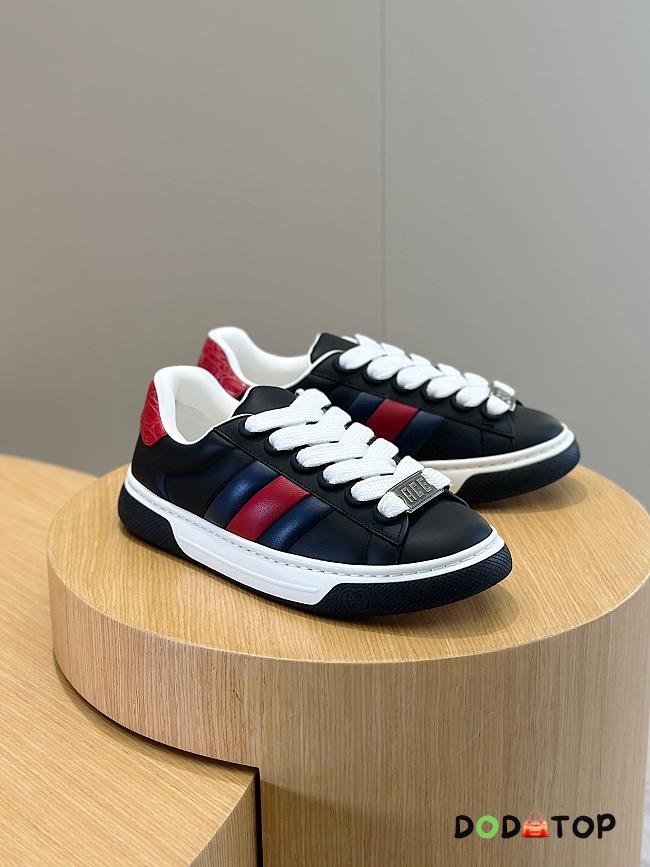 Gucci Ace Woven Couple Sneakers Black - 1