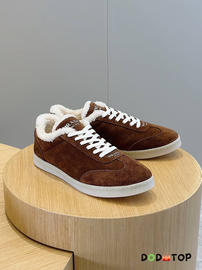 Prada Men Suede Sneakers Brown - 1