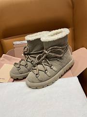 Miu Miu Lace-Up Wool Snow Boots  - 4