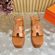 Hermes Wedge-Heeled Thick-Soled Sandals Brown 7 cm - 3