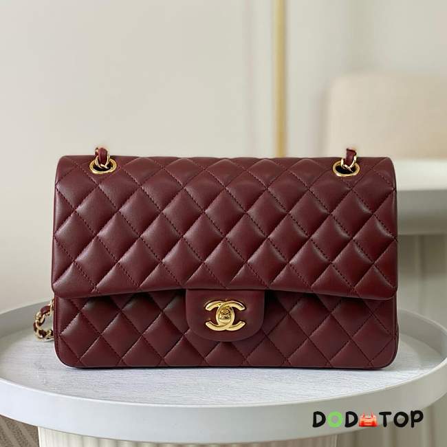 Chanel CF Lambskin Gold Hardware Burgundy Size 25.5 cm - 1