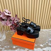 Hermes Wedge-Heeled Thick-Soled Sandals Black 7 cm - 1