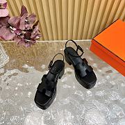 Hermes Wedge-Heeled Thick-Soled Sandals Black 7 cm - 6