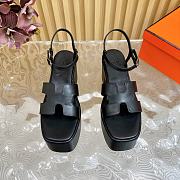 Hermes Wedge-Heeled Thick-Soled Sandals Black 7 cm - 5