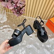 Hermes Wedge-Heeled Thick-Soled Sandals Black 7 cm - 3