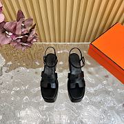 Hermes Wedge-Heeled Thick-Soled Sandals Black 7 cm - 4