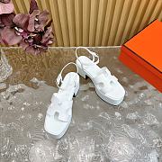 Hermes Wedge-Heeled Thick-Soled Sandals White 7 cm - 6