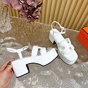 Hermes Wedge-Heeled Thick-Soled Sandals White 7 cm - 5