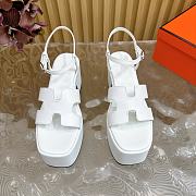 Hermes Wedge-Heeled Thick-Soled Sandals White 7 cm - 4