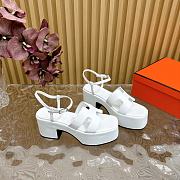 Hermes Wedge-Heeled Thick-Soled Sandals White 7 cm - 2