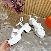 Hermes Wedge-Heeled Thick-Soled Sandals White 7 cm - 3