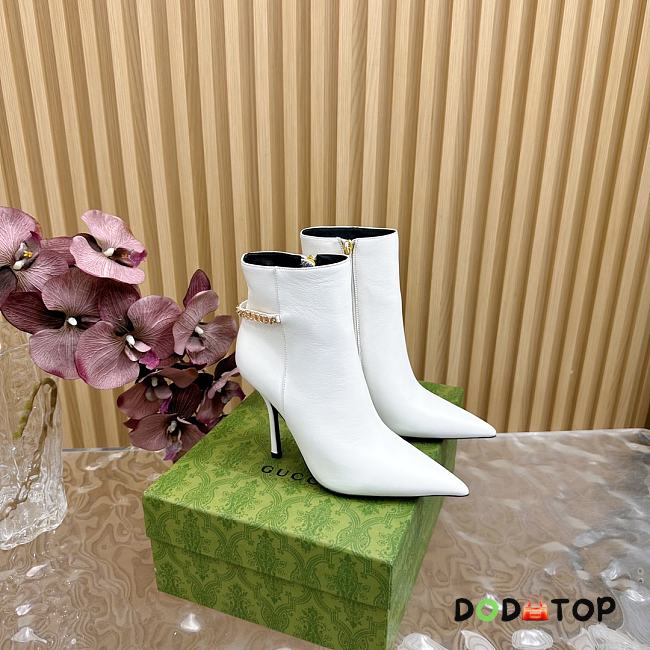 Gucci High Heel Ankle Boots White 10.5 cm - 1