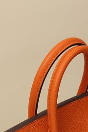 Hermes Togo Leather Handbag Orange Gold Hardware Size 25 x 20 x 13 cm - 3