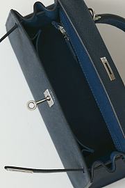 Hermes Kelly Epsom Calfskin Navy Silver Hardware Size 25 x 10 x 20 cm - 6