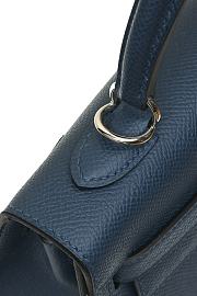 Hermes Kelly Epsom Calfskin Navy Silver Hardware Size 25 x 10 x 20 cm - 4