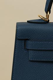 Hermes Kelly Epsom Calfskin Navy Gold Hardware Size 25 x 10 x 20 cm - 5