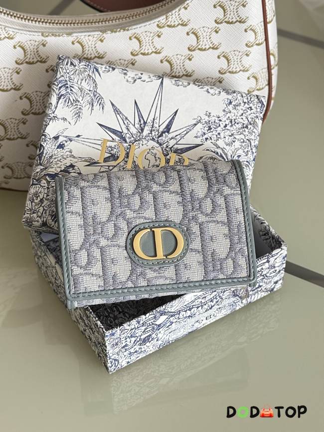 Dior Caro Card Holder Grey Size 11 x 7.5 x 2.5 cm - 1