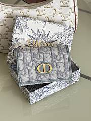 Dior Caro Card Holder Grey Size 11 x 7.5 x 2.5 cm - 1