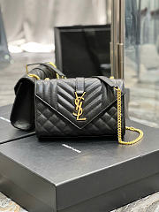 YSL Envelope Small Bag Black Gold Hardware Size 21 x 13 x 6 cm - 1