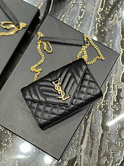 YSL Envelope Small Bag Black Gold Hardware Size 21 x 13 x 6 cm - 3