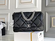 Chanel 19 Black Silver Buckle Size 25 x 36 x 11 cm - 1