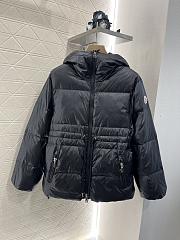 Moncler Hooded Drawstring Waist Down Jacket Black - 1