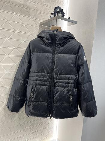 Moncler Hooded Drawstring Waist Down Jacket Black