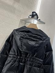 Moncler Hooded Drawstring Waist Down Jacket Black - 3