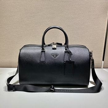 Prada Travel Bag Long Shoulder Strap Saffiano Leather Black Size 51 x 27.5 x 25 cm